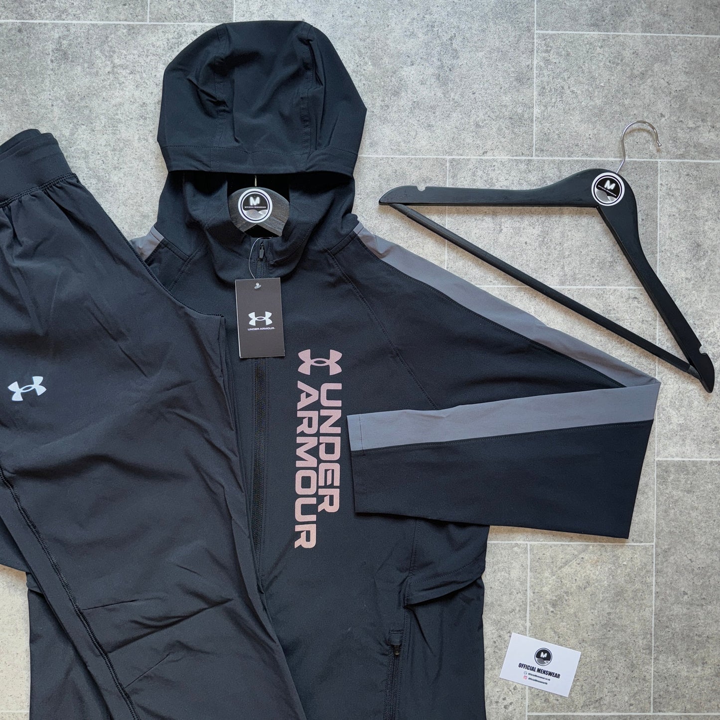 UNDER ARMOUR ‘OUT-RUN THE STORM’ STORM FIT TRACKSUIT - BLACK/GREY